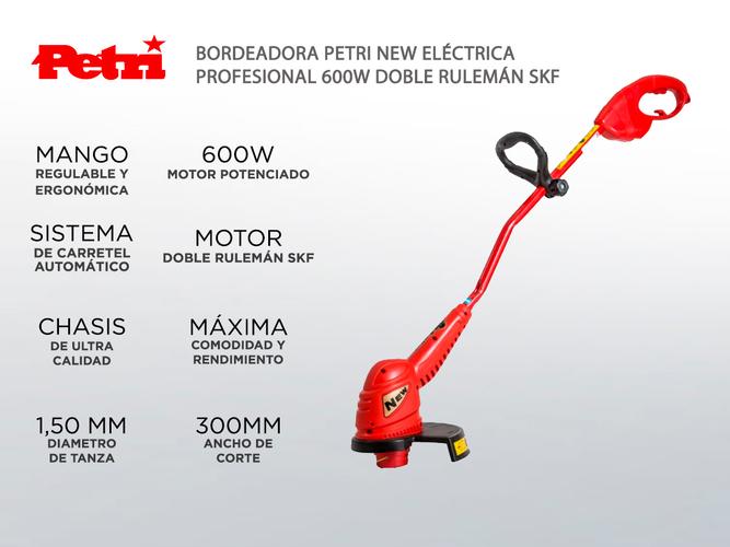 Bordeadora Petri New Eléctrica Profesional 600w Doble Rulemán SKF Corte 300mm - 1