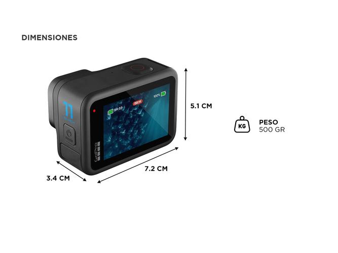 Cámara GoPro Hero11 53K CHDHX-111-LW NTSCPAL negra - 5