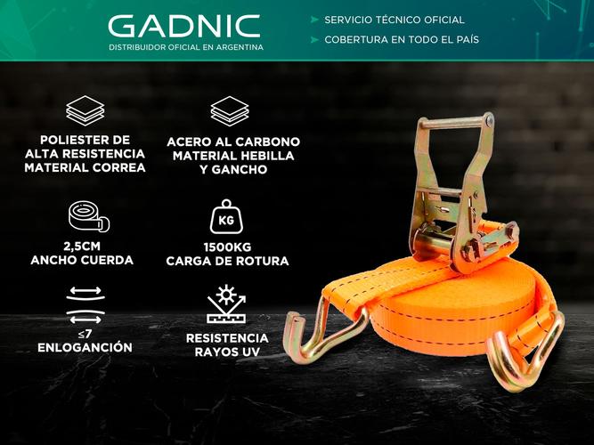 Cinta de amarre Tensor Traca Traka Gadnic Carga 15tn - 1