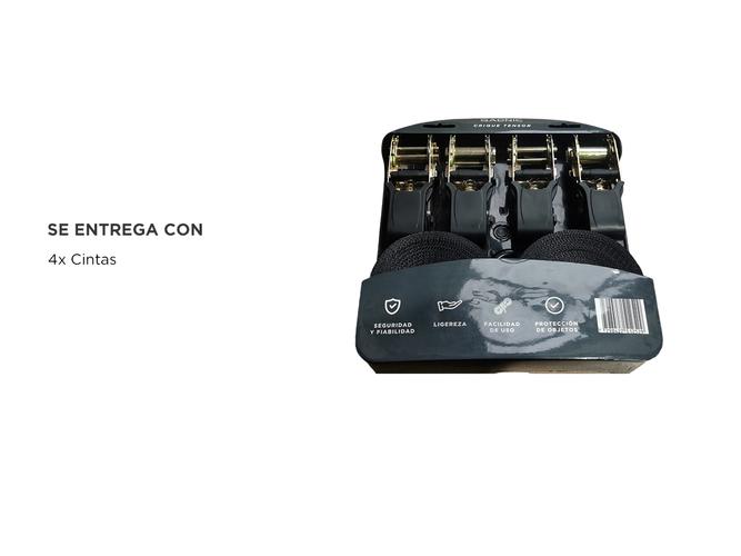 Cinta De Amarre Con Crique Gadnic 4 Pzas 700kg 5mt 25mm Ancho Tensor Traca Traka - 5
