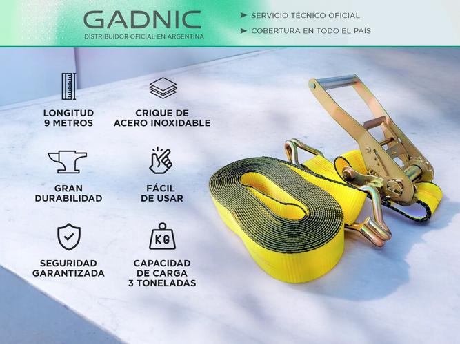 Cintas De Amarre Crique Gadnic 3tn 9m 50mm Ancho Tensor Traca Traka - 1