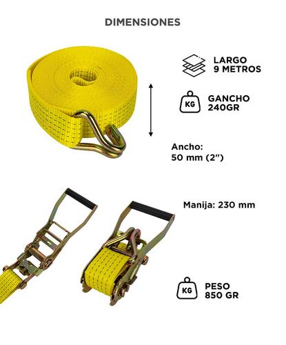 Cinta De Amarre GADNIC Tensor Carga Traca Criquet 5000kg 9m  - 5