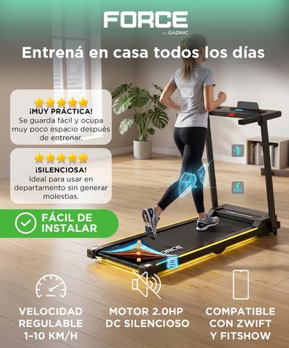 Cinta Para Correr Force By Gadnic Plegable 10 Km/h Con Display LCD - 1