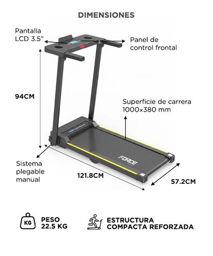 Cinta Para Correr Force By Gadnic Plegable 10 Km/h Con Display LCD - 5