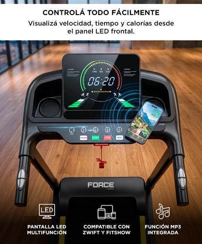 Cinta De Correr Force By Gadnic 128 Kmh Caminadora Con Inclinación Y App Fitness - 3