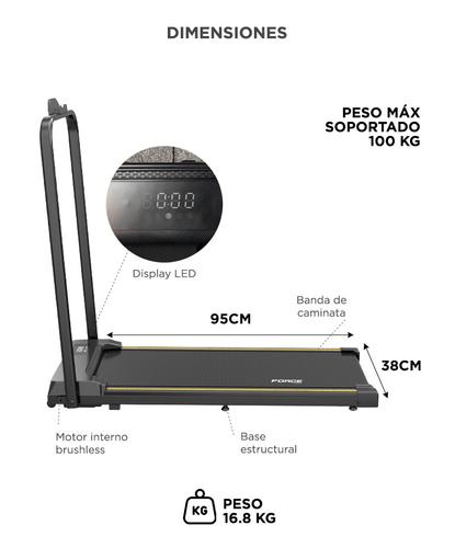 Cinta Caminadora Force By Gadnic Treadmill Ultraplana Motor Brushless 1-6 kmh Display LED Hogar - 5