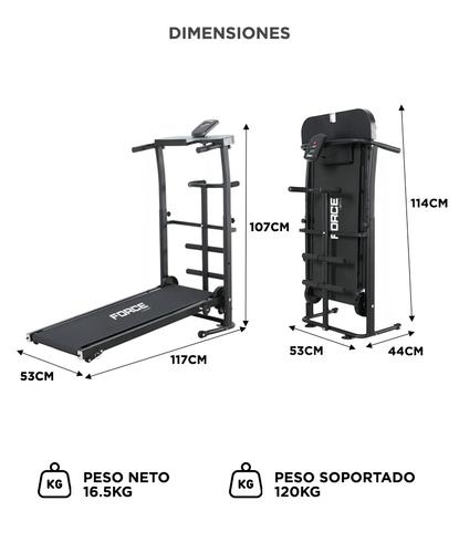 Cinta Para Correr Force By Gadnic Caminadora Plegable 120Kg con Pantalla Digital - 5