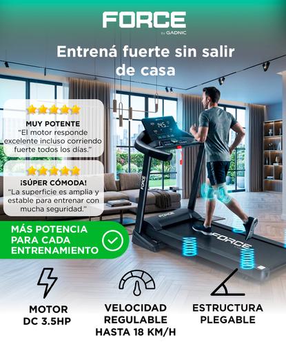 Cinta De Correr Force By Gadnic 35HP 18 Kmh Plegable Display LED Hasta 140 Kg - 1
