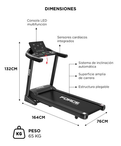 Cinta De Correr Force By Gadnic 35HP 18 Kmh Plegable Con Inclinación Automática Display LED Y MP3 Hasta 140 Kg - 5