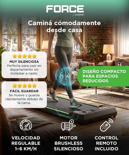 Cinta Caminadora Eléctrica Force By Gadnic Ultra Slim Con Control Remoto Plegable Hogar Motor Brushless - 1