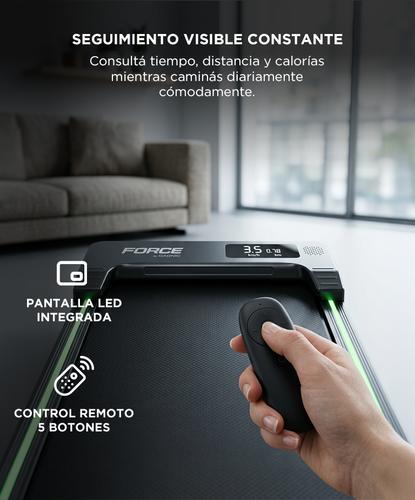 Cinta Caminadora Eléctrica Force By Gadnic Ultra Slim Con Control Remoto Plegable Hogar Motor Brushless - 3