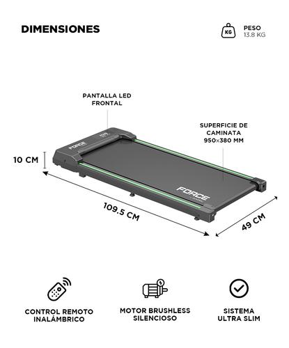 Cinta Caminadora Eléctrica Force By Gadnic Ultra Slim Con Control Remoto Plegable Hogar Motor Brushless - 5
