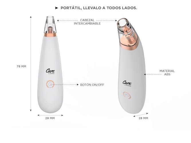 Limpiador Facial Portatil Care By Gadnic X1 Removedor De Puntos Negros 3 Tipos De Succión  Outlet - 5