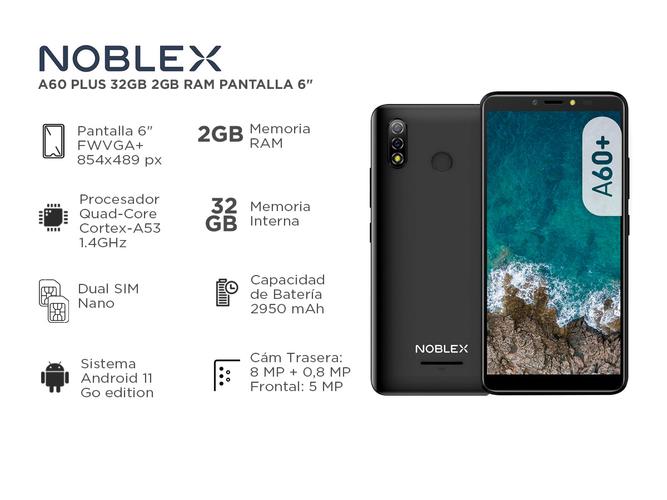 Celular Noblex A60 Plus 32gb 2gb Ram Pantalla 6