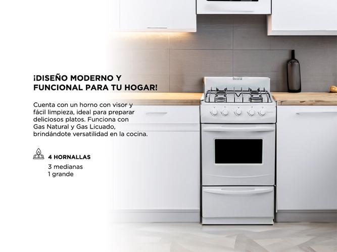 Cocina Escorial Candor S2 Gas Envasado 51cm - 2