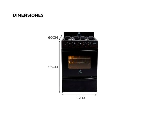 Cocina Escorial Master Style Black MultiGas 56cm Eficiencia A - 4