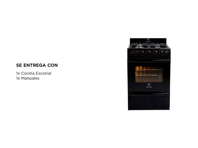 Cocina Escorial Master Style Black MultiGas 56cm Eficiencia A - 5