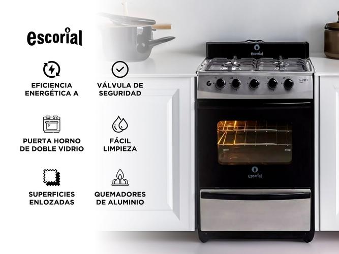 Cocina Escorial Master Style Multigas Acero Inox 51cm - 1