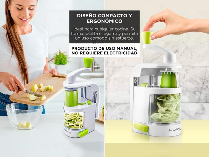 Picadora Manual Gadnic Cortador De Verduras 4 Modos de Corte en 1 Solo Giro - 3