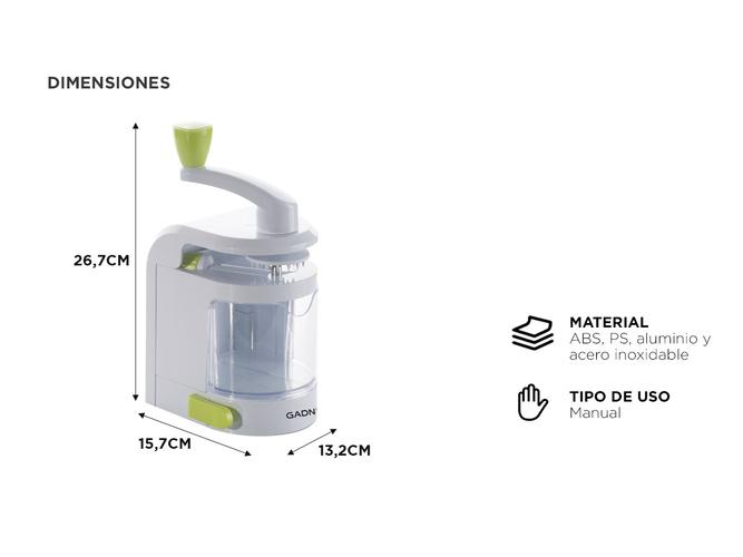 Picadora Manual Gadnic Cortador De Verduras 4 Modos de Corte en 1 Solo Giro - 4