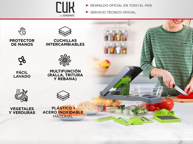 Cortadora de Verduras Multifuncional Gadnic C5C Rebanador Rallador Triturador - 1