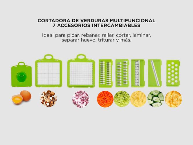 Cortadora de Verduras Multifuncional Gadnic C5C Rebanador Rallador Triturador - 2