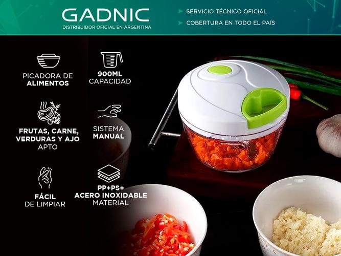 Cortador de Verdura Manual Gadnic C9E 900ml Picador de Alimentos - 1