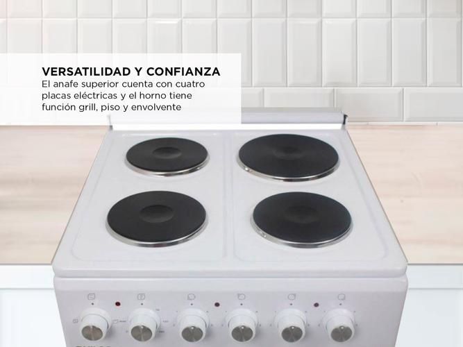 Cocina Electrica Philco 4 Hornallas Con tapa Blanca 50cm - 2