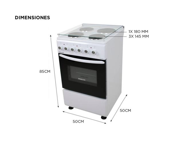 Cocina Electrica Philco 4 Hornallas Con tapa Blanca 50cm - 4