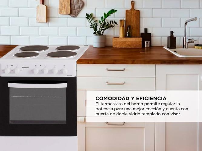 Cocina Eléctrica Philco 4 Hornallas 50 Cm Blanca  - 2
