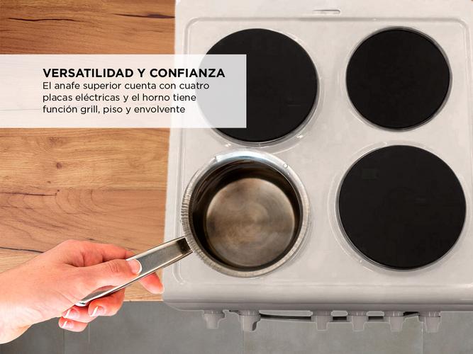 Cocina Eléctrica Philco 4 Hornallas 50 Cm Blanca  - 3