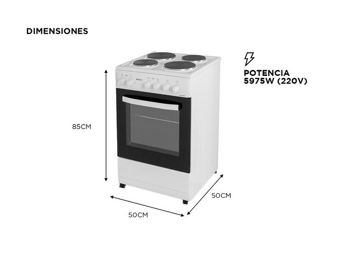 Cocina Eléctrica Philco 4 Hornallas 50 Cm Blanca  - 4