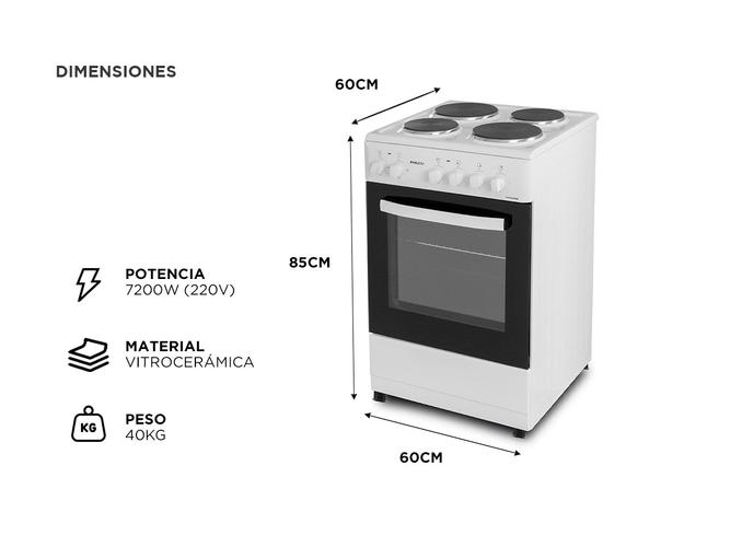 Cocina Eléctrica Hotplate Philco 60cm Blanca - 4
