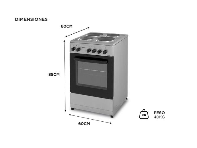 Cocina Eléctrica Philco 4 Hornallas 60 Cm Silver - 4