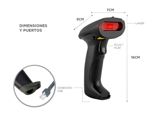 Lector Código de Barras Gadnic 2D USB Lee QR Alta Velocidad de Lectura  Soporte - 5