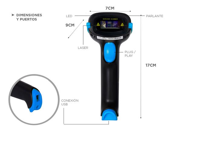 Lector Código de Barras Gadnic Inalámbrico USB Memoria Interna  Soporte - 4