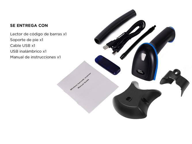 Lector Código de Barras Gadnic Inalámbrico USB Memoria Interna  Soporte - 6