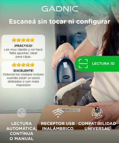 Lector Código de Barras Gadnic Inalámbrico USB Memoria Interna  Soporte - 1