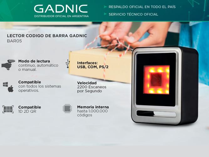 Lector Codigo de Barra Gadnic BAR05 1D2DQR Usado - 1