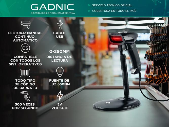 Lector De Codigo De Barras Gadnic SC7-01 Scanner  - 1