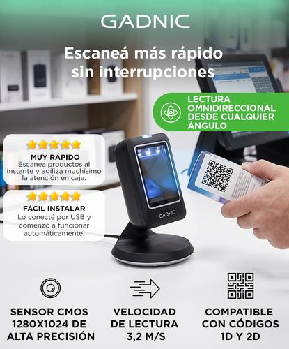 Lector de Código de Barras EasyScan Gadnic Omnidireccional 2D USB - 1