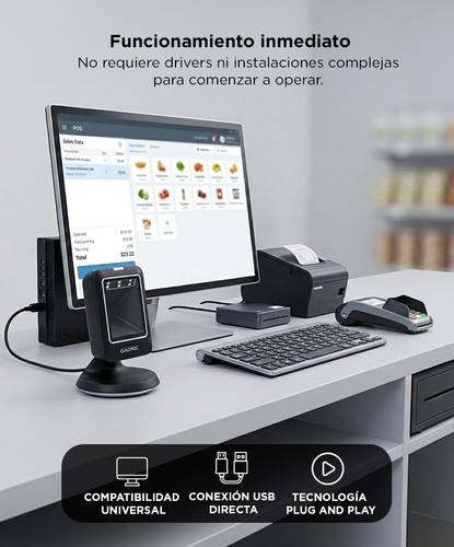 Lector de Código de Barras EasyScan Gadnic Omnidireccional 2D USB - 2