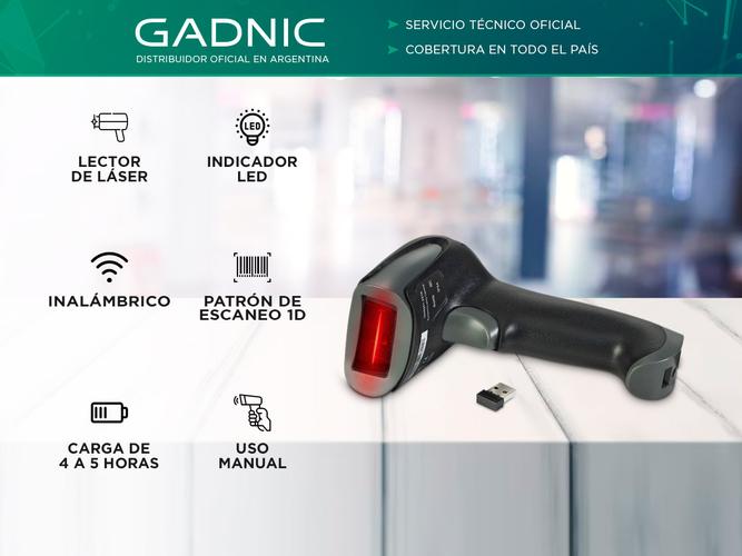 Lector de Código De Barras Láser Gadnic Bar11 Usb Inalámbrico - 1