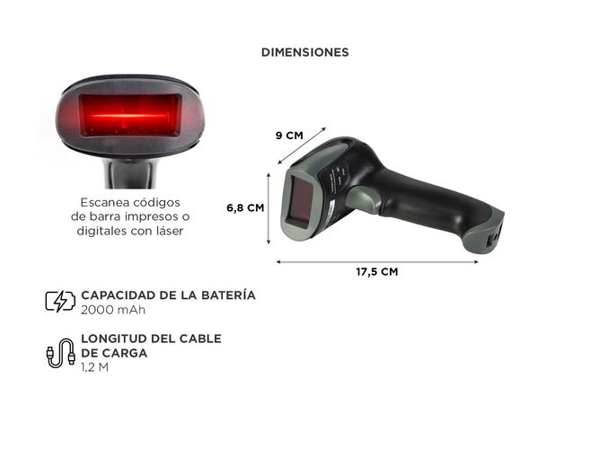 Lector de Código De Barras Láser Gadnic Bar11 Usb Inalámbrico - 4