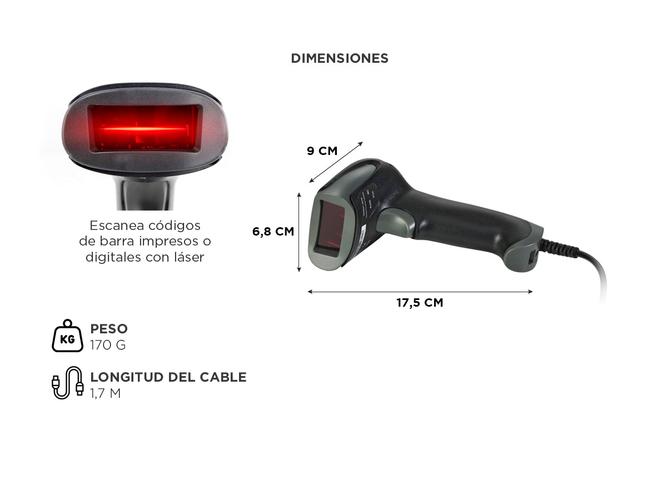 Lector de Código De Barras Gadnic Bar12 Láser Usb - 4