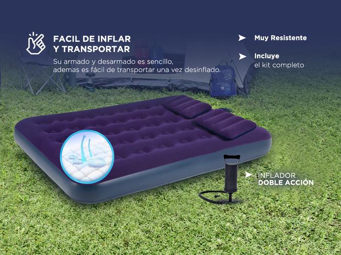 Carpa 4p 200*200*130cm + Colchon inflable 2032 2P + inflador - 4