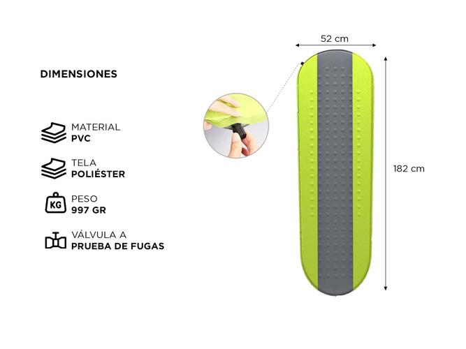 Colchoneta Inflable Para Dormir Gadnic Camping Autoinflable - 5