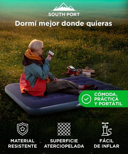 Colchón Inflable Southport by Gadnic 1 Plaza Incluye Boquillas Camping  - 1
