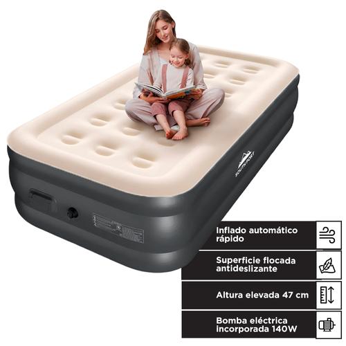 Colchón Inflable Individual Gadnic Bomba Eléctrica Incorporada PVC Superficie Flocada 220V 140W - 0