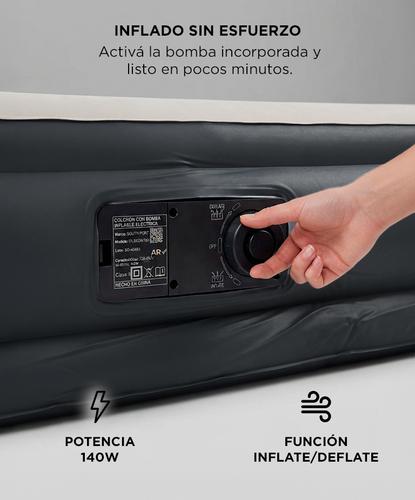 Colchón Inflable Individual Gadnic Bomba Eléctrica Incorporada PVC Superficie Flocada 220V 140W - 2